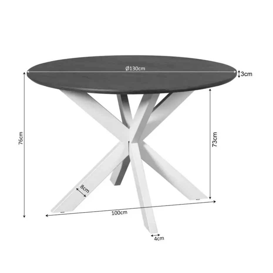 Starfurn - Eettafel Madison - Bruin - 130x130x76 cm