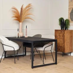 StarFurn - Rechthoekige eettafel Boaz - 180 cm - zwart