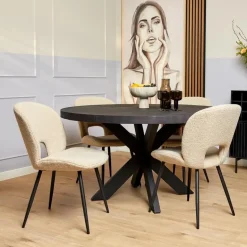 StarFurn - Ronde eettafel Denver - ø140 cm - zwart