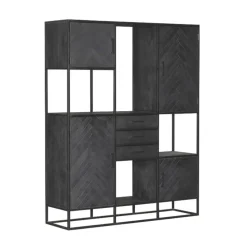 StarFurn - Vakkenkast New York Supreme XXL - 160 cm - zwart