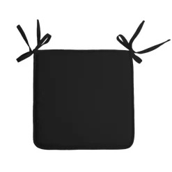 Stof Textile Home stoelkussens - zwart - 38 x 38 x 3 cm