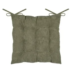 Stof Textile stoelkussen - olijfgroen - 38 x 38 x 5 cm