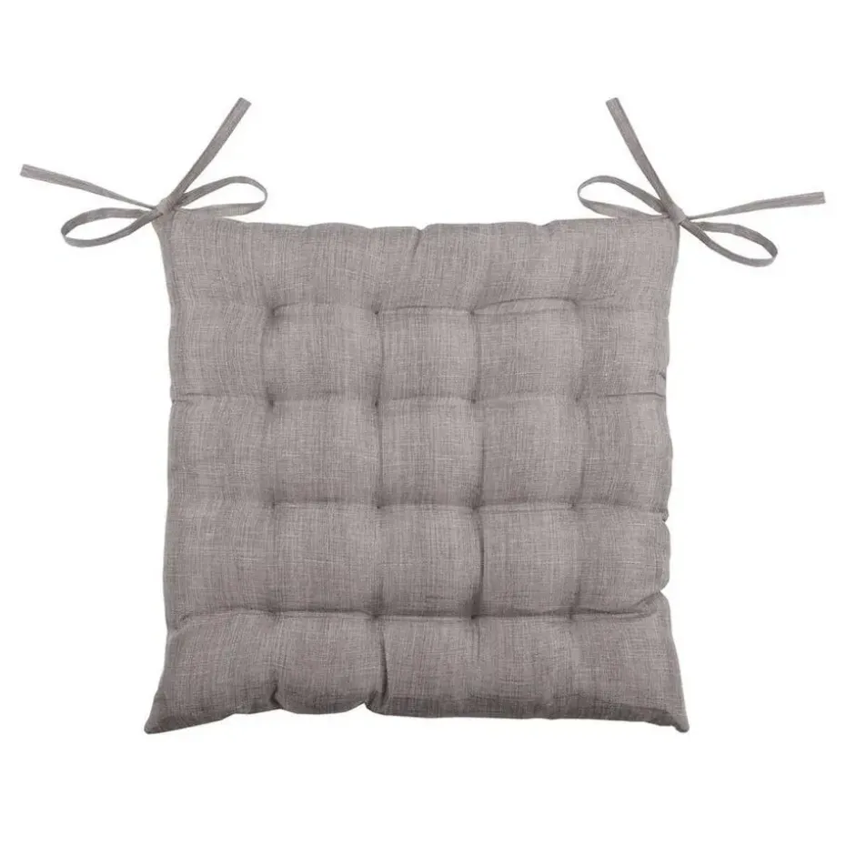 Stof Textile stoelkussen - taupe - 40 x 40 x 4 cm