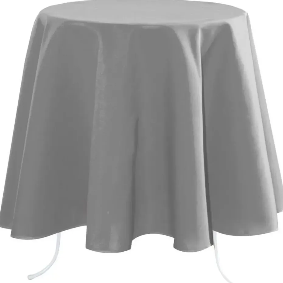 Stof Textiles Tafelkleed - Dia 180 cm - grijs - Tafellaken
