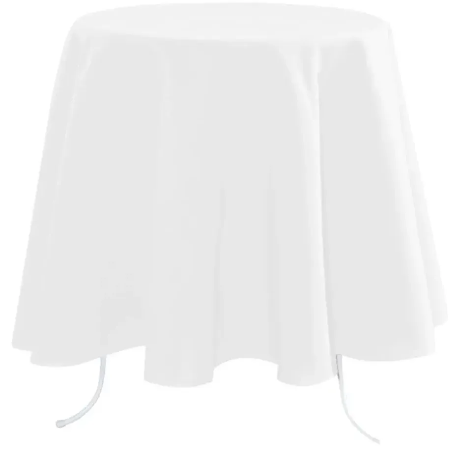 Stof Textiles Tafelkleed - Dia 180 cm - wit - Tafellaken