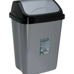 Storage Solutions Afvalemmer - 10L - grijs/zwart - klep deksel