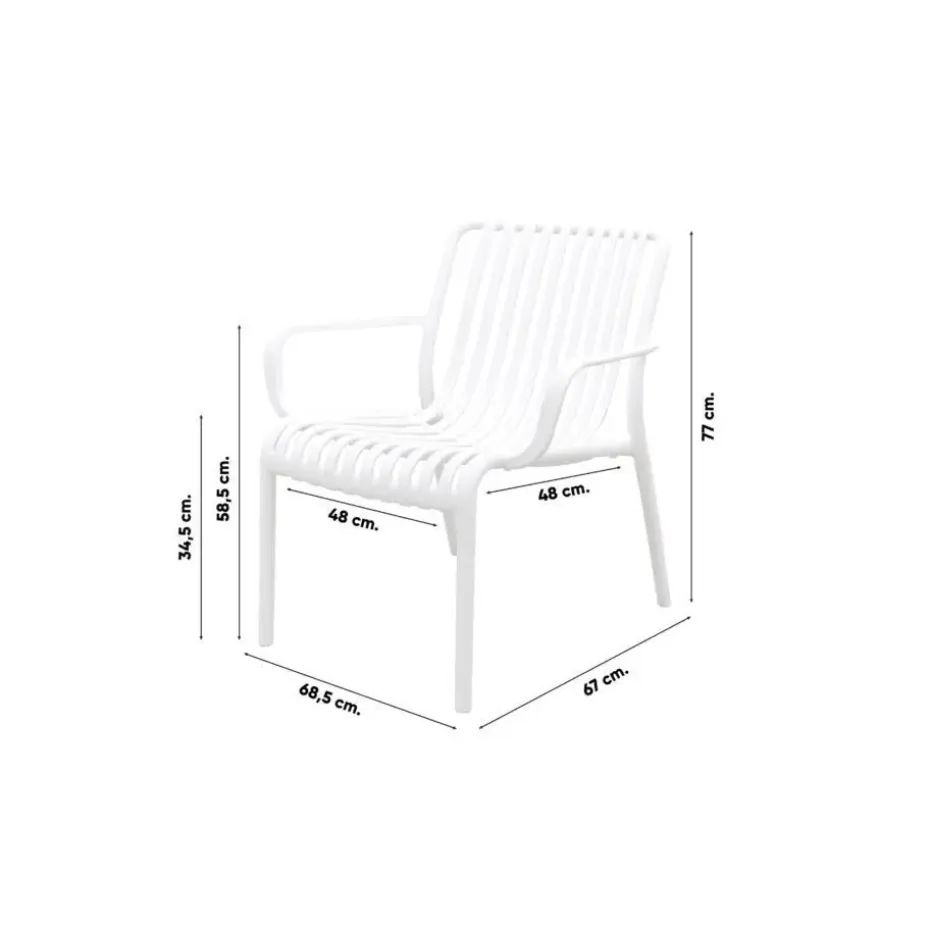 Stripe Loungestoel - Wit