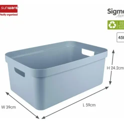 Sunware opbergbox Sigma - kunststof - 45L - lichtblauw