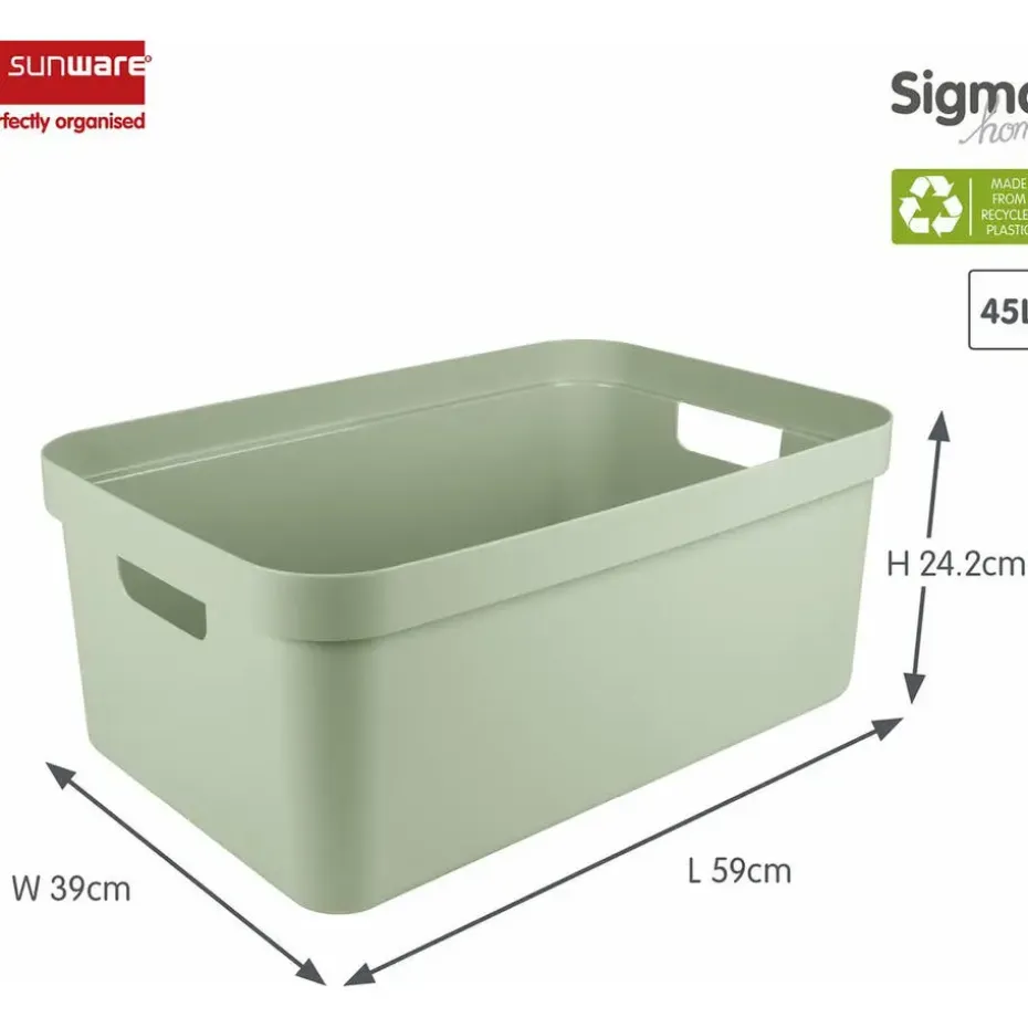 Sunware opbergbox Sigma - kunststof - 45L - lichtgroen