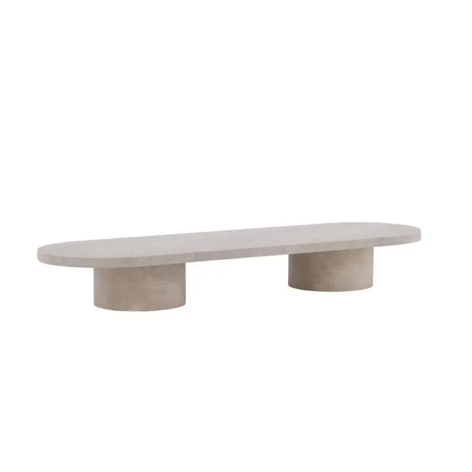 Svea - Antonio ovale salontafel - 60 x 190 cm - marmerlook
