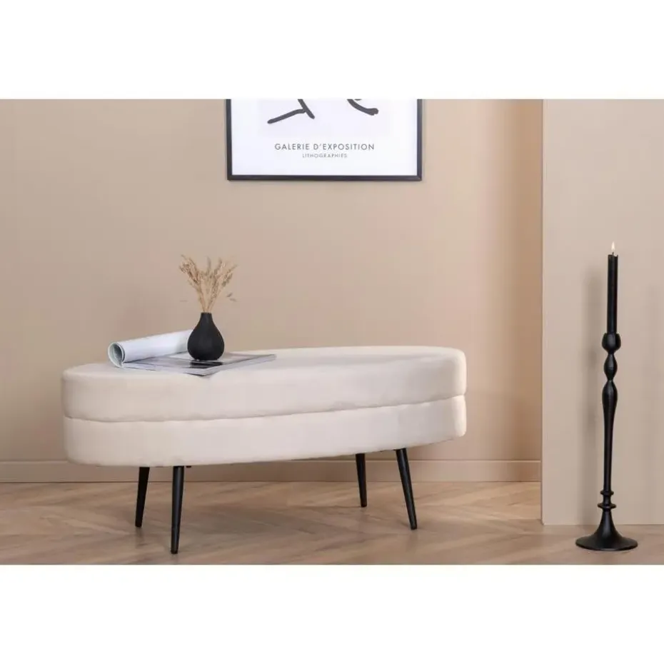 Svea - Axel hocker - velvet - beige