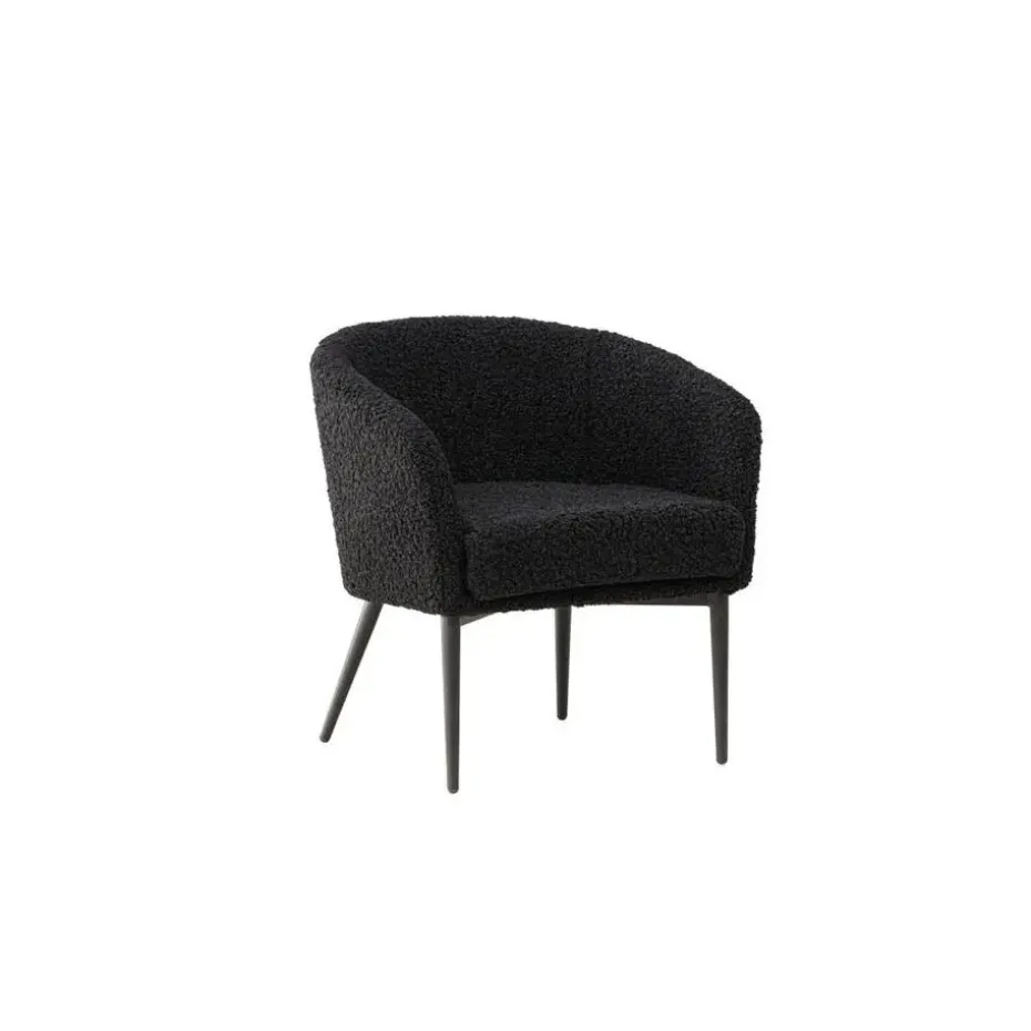 Svea - Bianca fauteuil - teddy - zwart