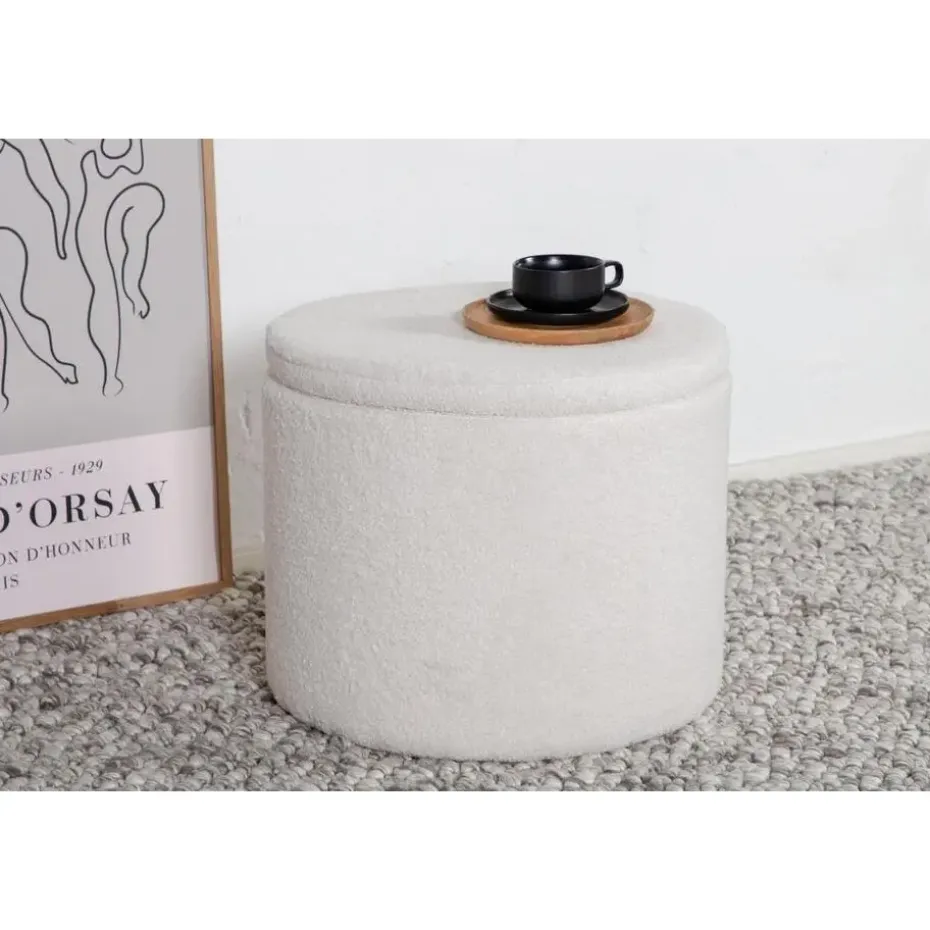 Svea - Blaze poef - teddy - wit