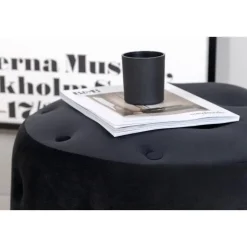 Svea - Juno hocker - velvet - zwart