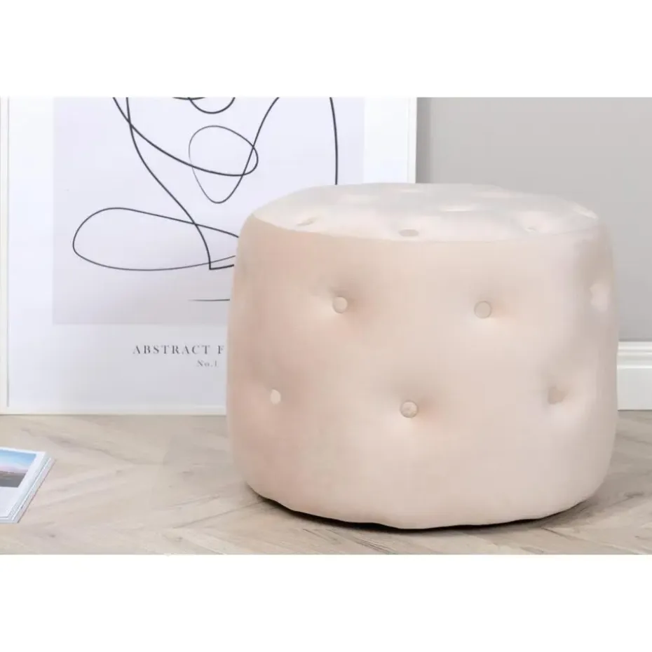 Svea - Juno hocker - velvet - beige