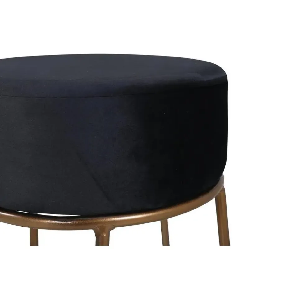 Svea - Nox poef - velvet - zwart/koper