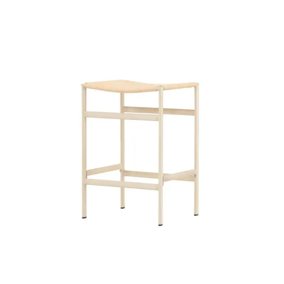 Svea - Polsty barkruk 63 cm - rattan - beige