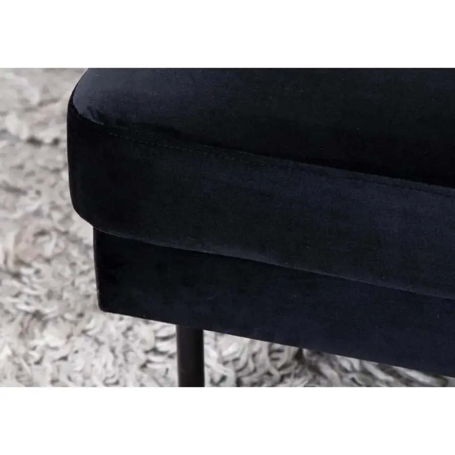 Svea - Rio hocker - velvet - zwart