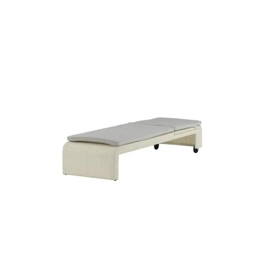 Svea - Yuri ligbed - wicker - wit/grijs