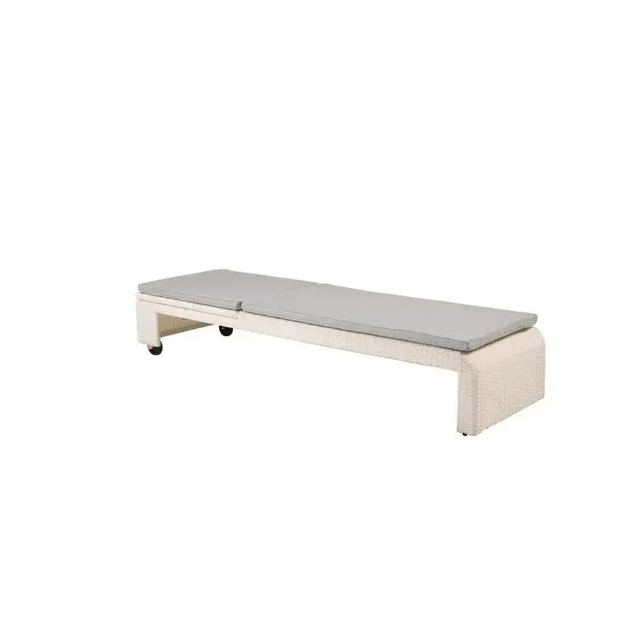Svea - Yuri ligbed - wicker - wit/grijs