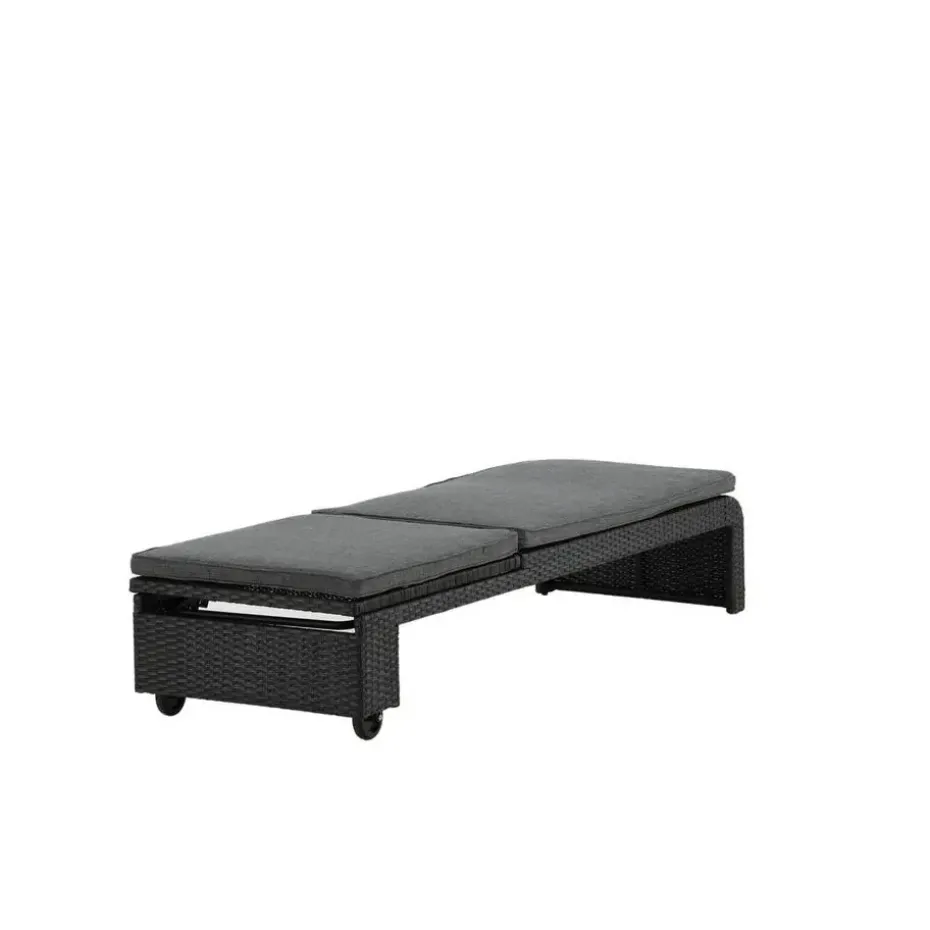 Svea - Yuri ligbed - wicker - zwart