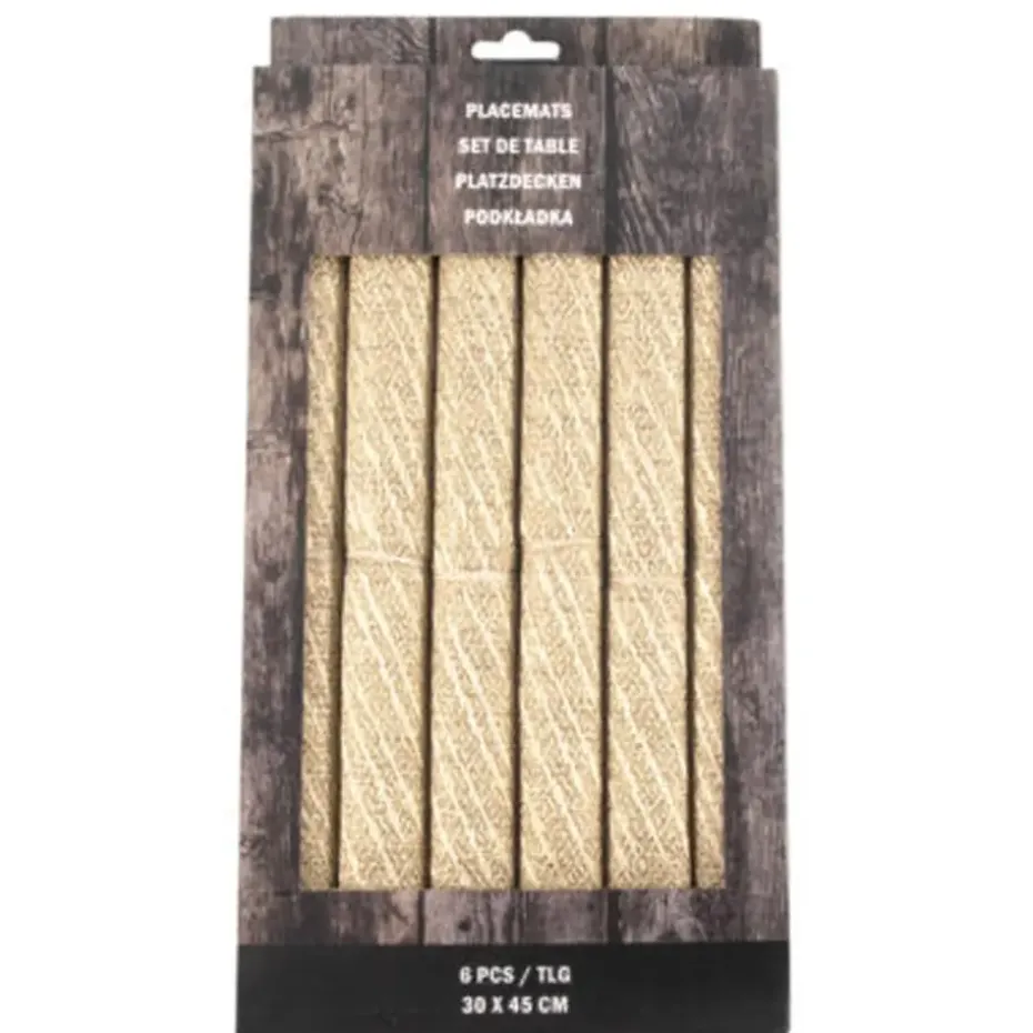 Svenska living Placemats - 6x stuks - polyester - 45 x 30 cm