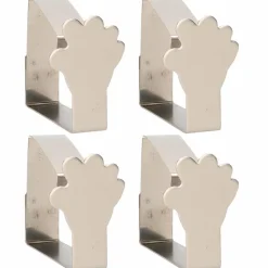 Tafelkleedklemmen - 4x stuks - zilverkleurig - handjes - 5 cm