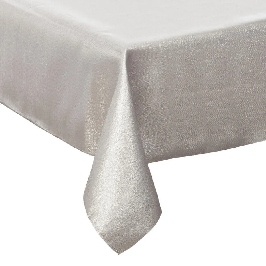 Tafelkleed/tafellaken - wit sparkling - 140 x 240 cm - polyester