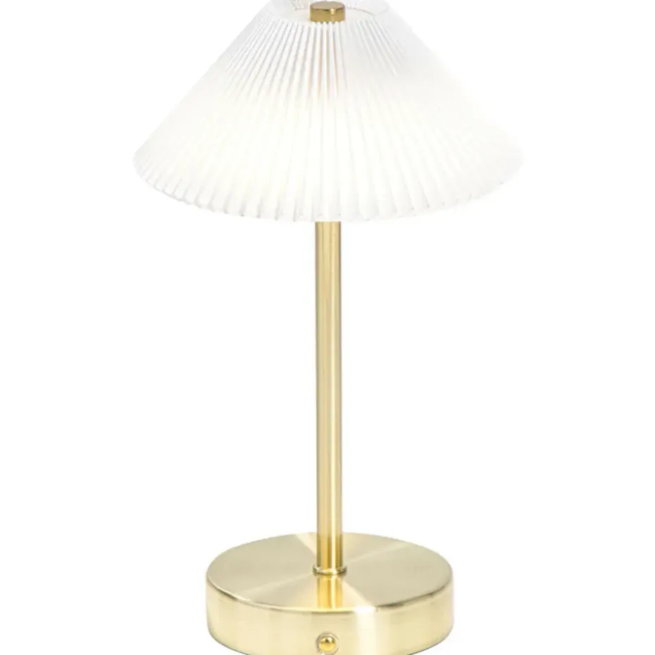 Tafellamp Delia goudkleur USB LED - 27x16x16 cm
