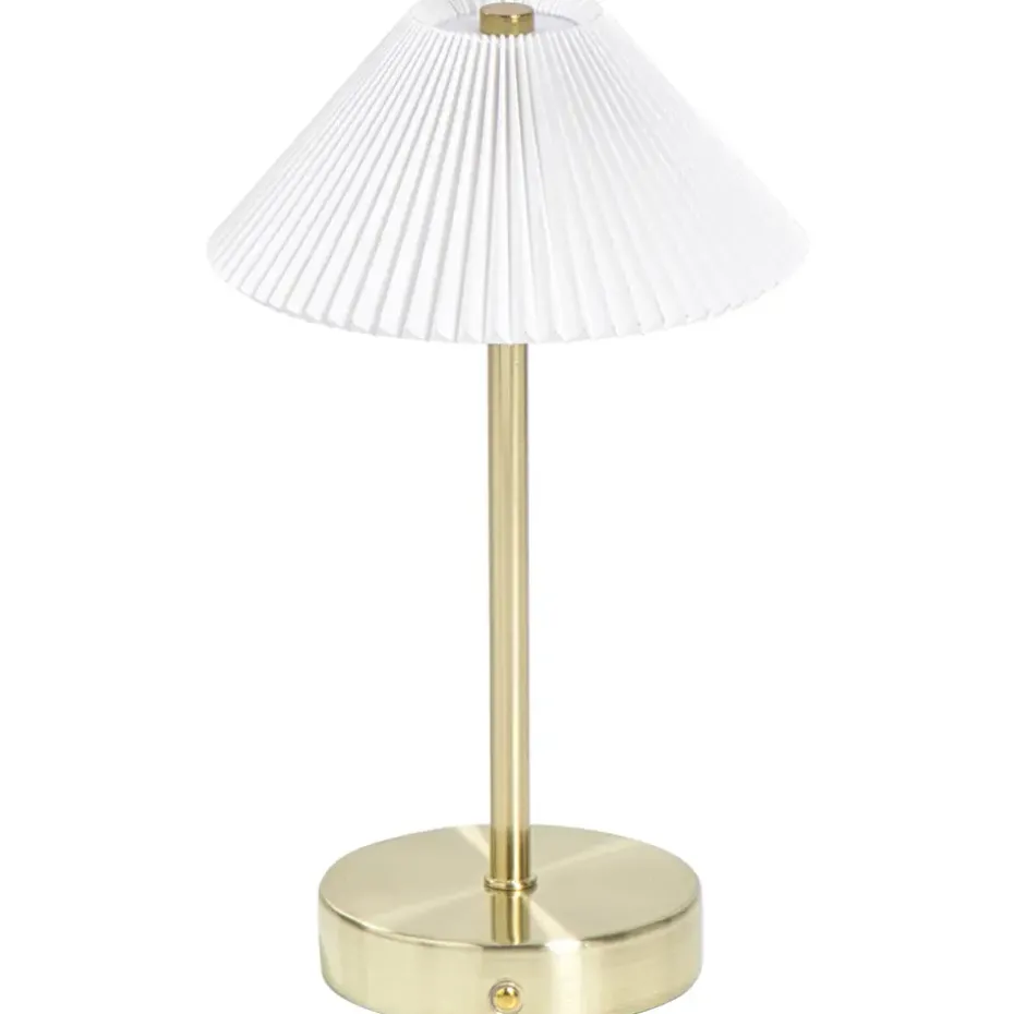 Tafellamp Delia goudkleur USB LED - 27x16x16 cm