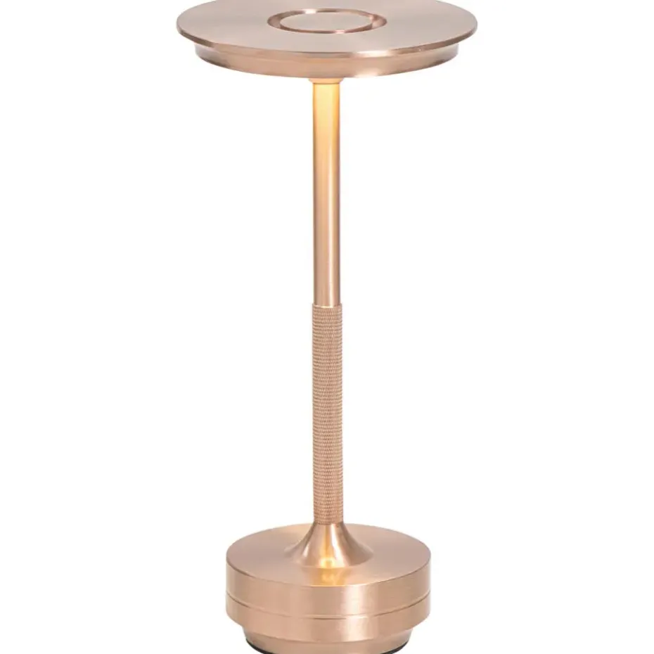 Tafellamp Lux rosegoud USB LED - 27,5x13x13 cm