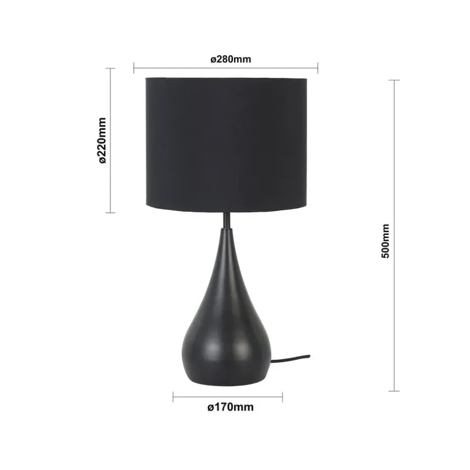 Tafellamp Svante - Zwart - Ø28cm