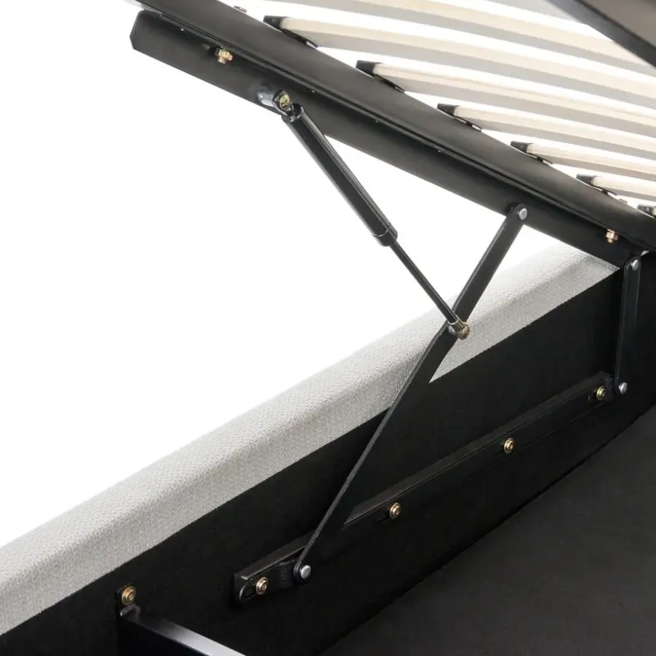 TARASCON - Tweepersoonsbed - Lichtbeige - 140 x 200 cm - Stof