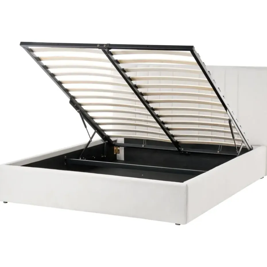 TARASCON - Tweepersoonsbed - Lichtbeige - 140 x 200 cm - Stof