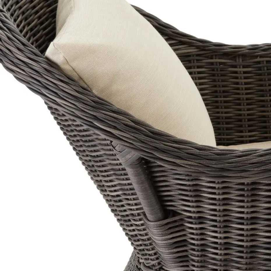 tectake® - 2 Luxe wicker stoelen - Fauteuils - zachte kussens - grijs - 403682