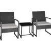 tectake - balkonset Granada - wicker - zwart