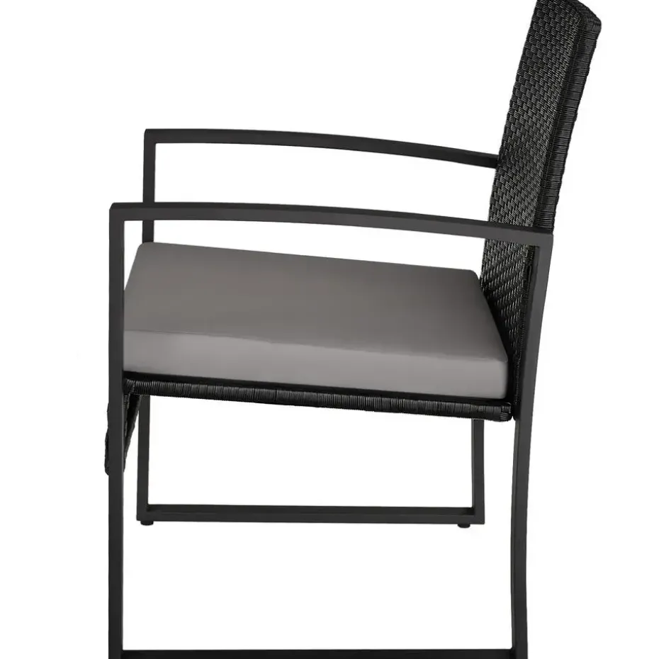 tectake - balkonset Granada - wicker - zwart