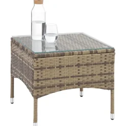 tectake - bistroset Luzern - wicker - natuurkleur