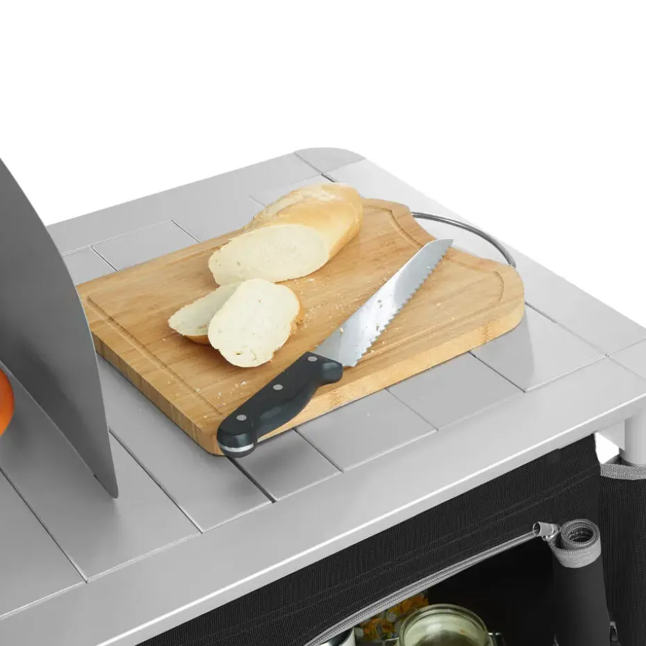tectake - Campingkeuken 116x52x107cm, Zwart