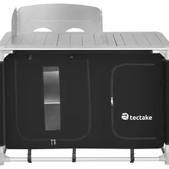 tectake - Campingkeuken 116x52x107cm, Zwart