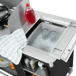 tectake - Campingkeuken 116x52x107cm, Zwart