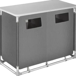 tectake - Campingkeuken 97x47,5x78cm, Grijs