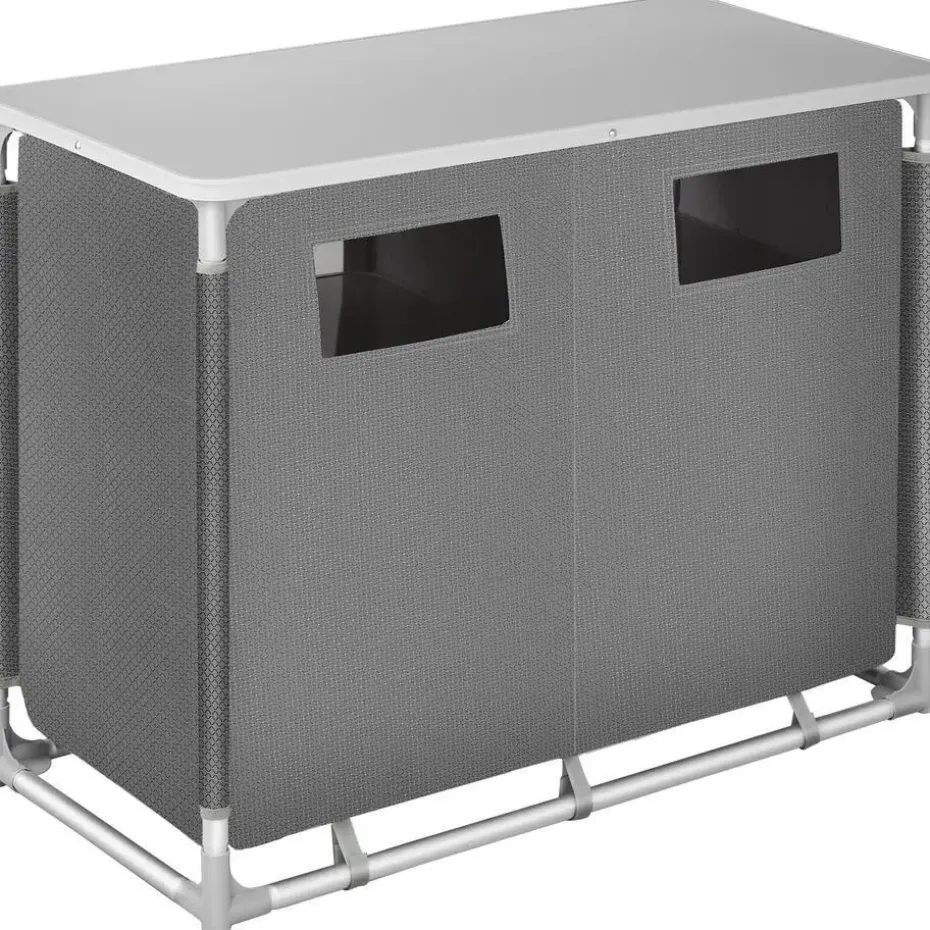 tectake - Campingkeuken 97x47,5x78cm, Grijs