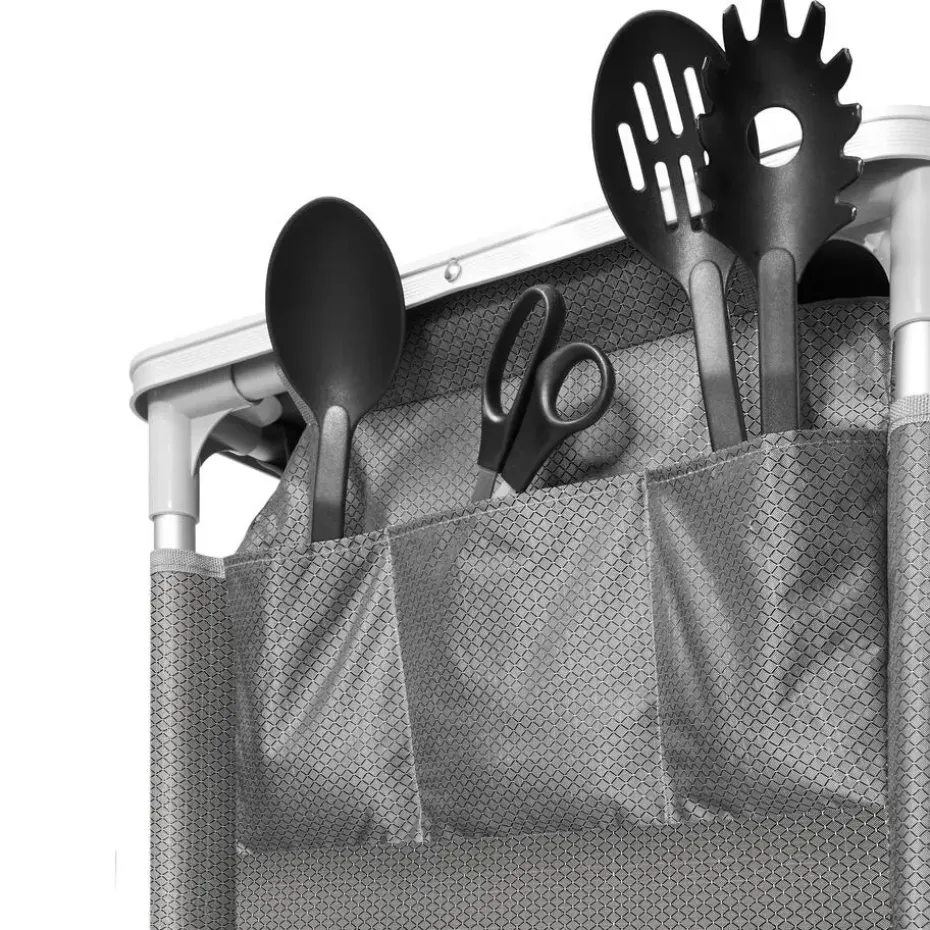 tectake - Campingkeuken 97x47,5x78cm, Grijs