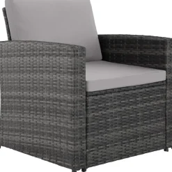 tectake - loungeset Lucca - 1 bank/2 stoelen/1 tafel - grijs
