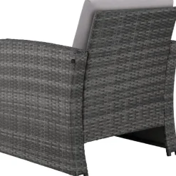 tectake - loungeset Lucca - 1 bank/2 stoelen/1 tafel - grijs