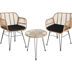 tectake - loungeset Molfetta - wicker - natuurkleur
