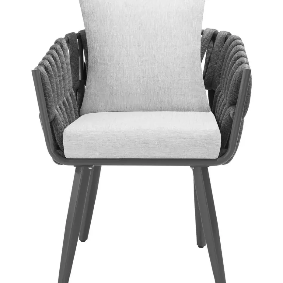 tectake - Set van 2 stoelen Lugano in rope-design met aluminium frame