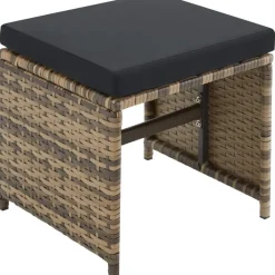 tectake - tuinset Bilbao - wicker met beschermhoes - natuurkleur