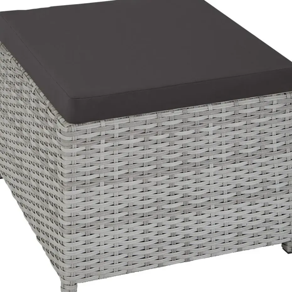 tectake - tuinset New York - wicker - lichtgrijs